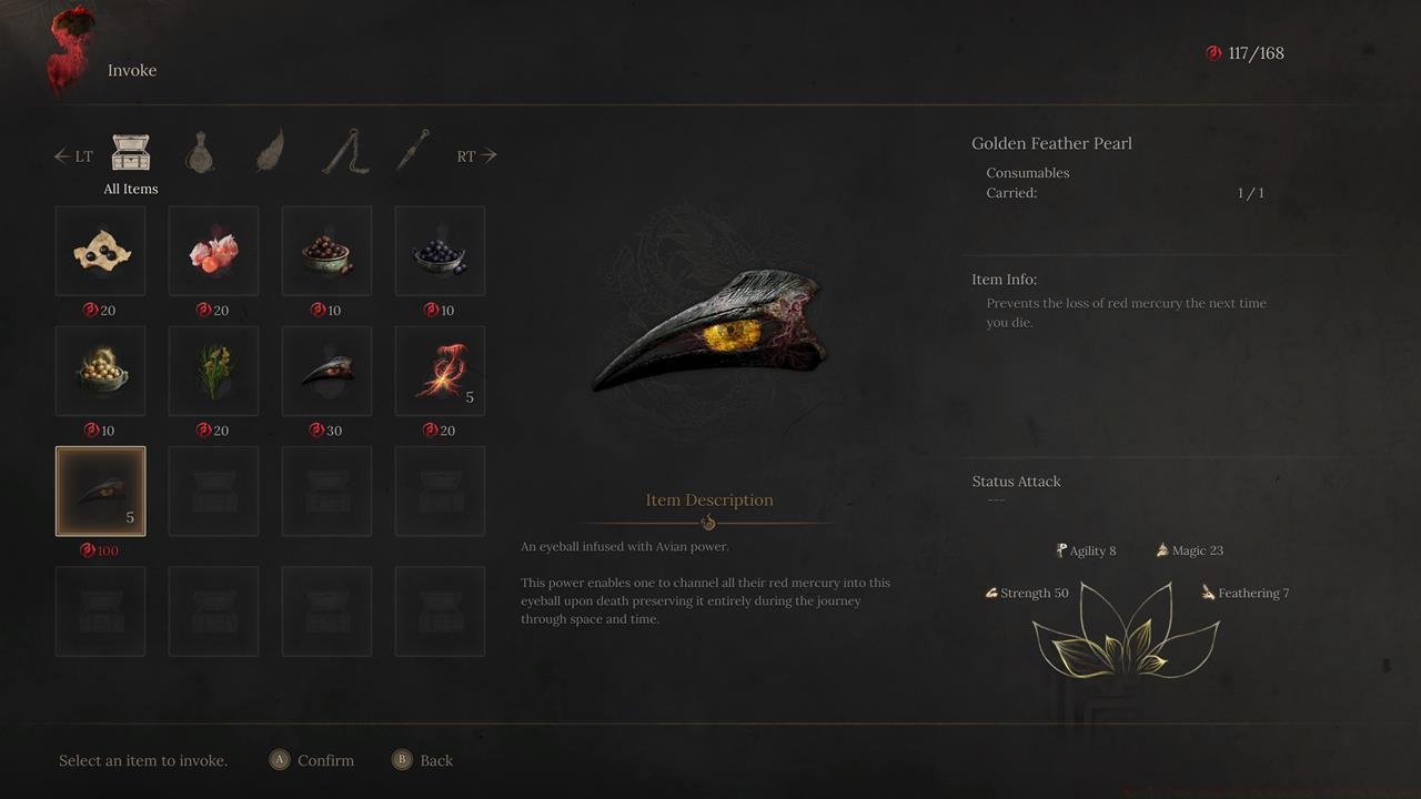 Madness and items: Items that you can purchase and items that affect the curse