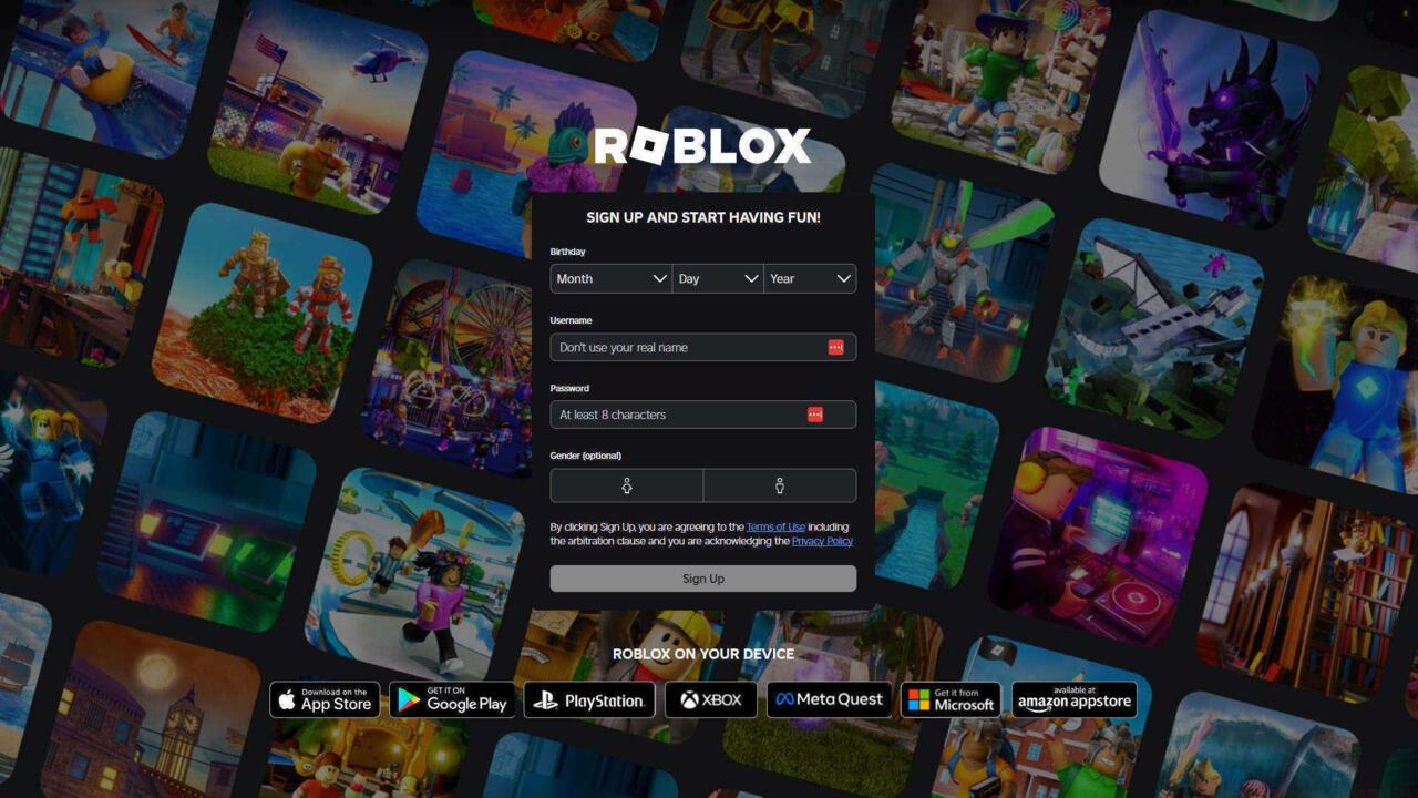 This is how the Roblox website looks when you visit it on your PC for the first time.
