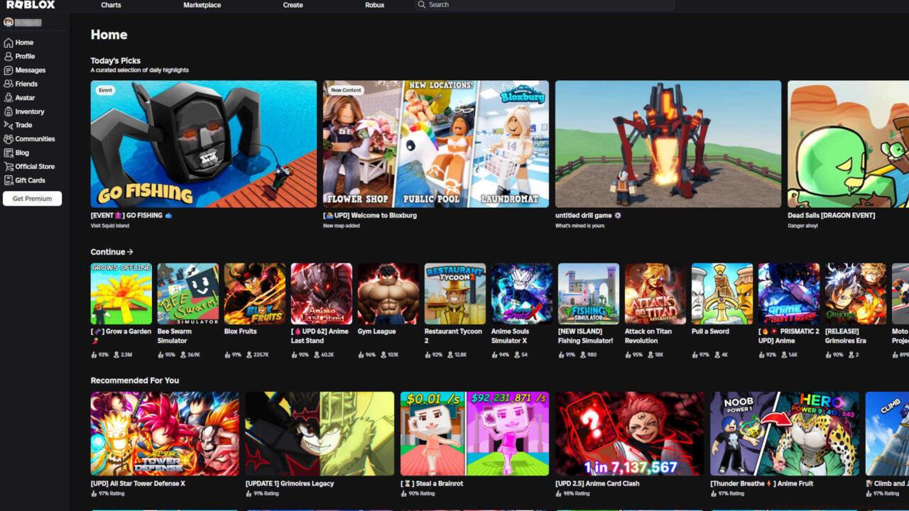 Once you've signed up and logged in, you are greeted with a screen full of games to play.