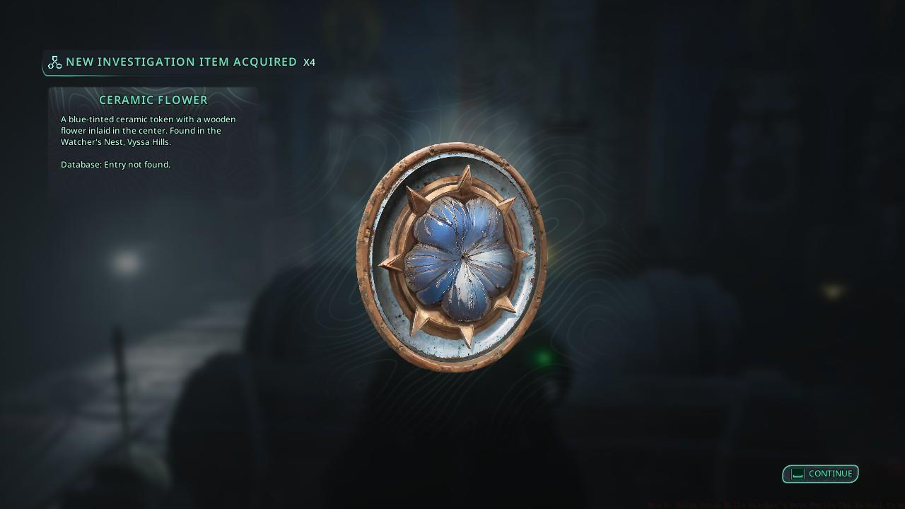 Watcher's Nest clues and Ceramic Flowers