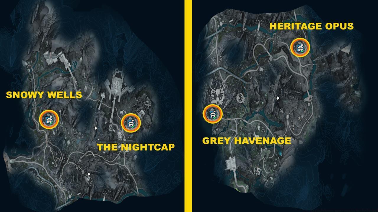 Terminus Range map: Safehouse locations