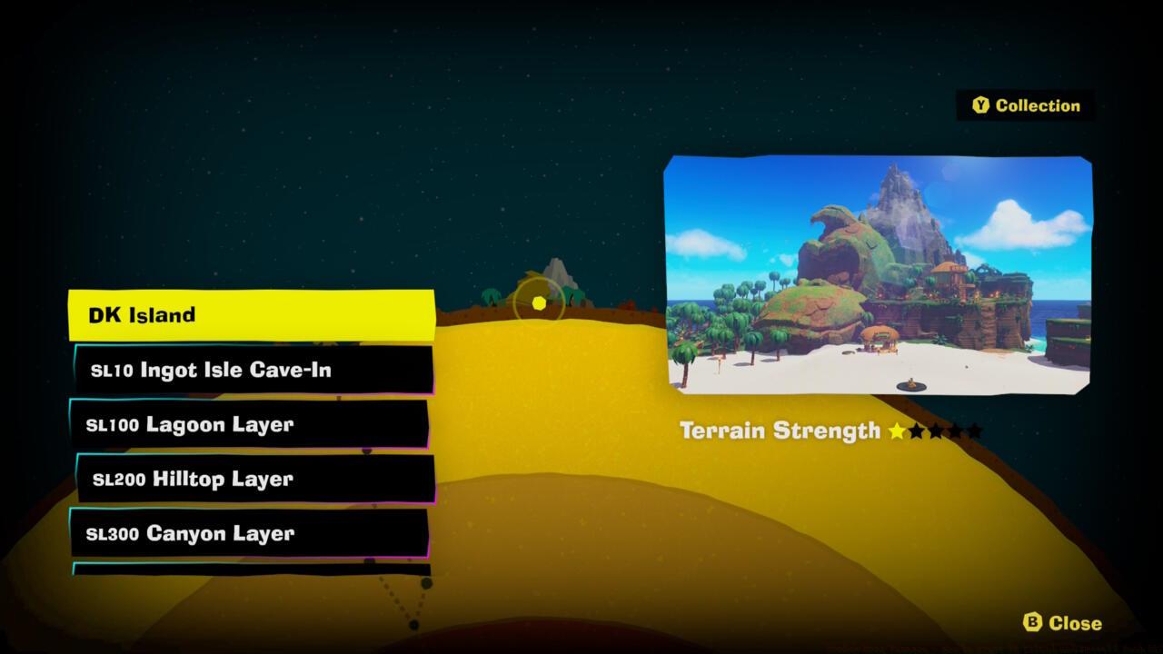 The DK Island layer is always listed at the top of the layer list once it's unlocked.