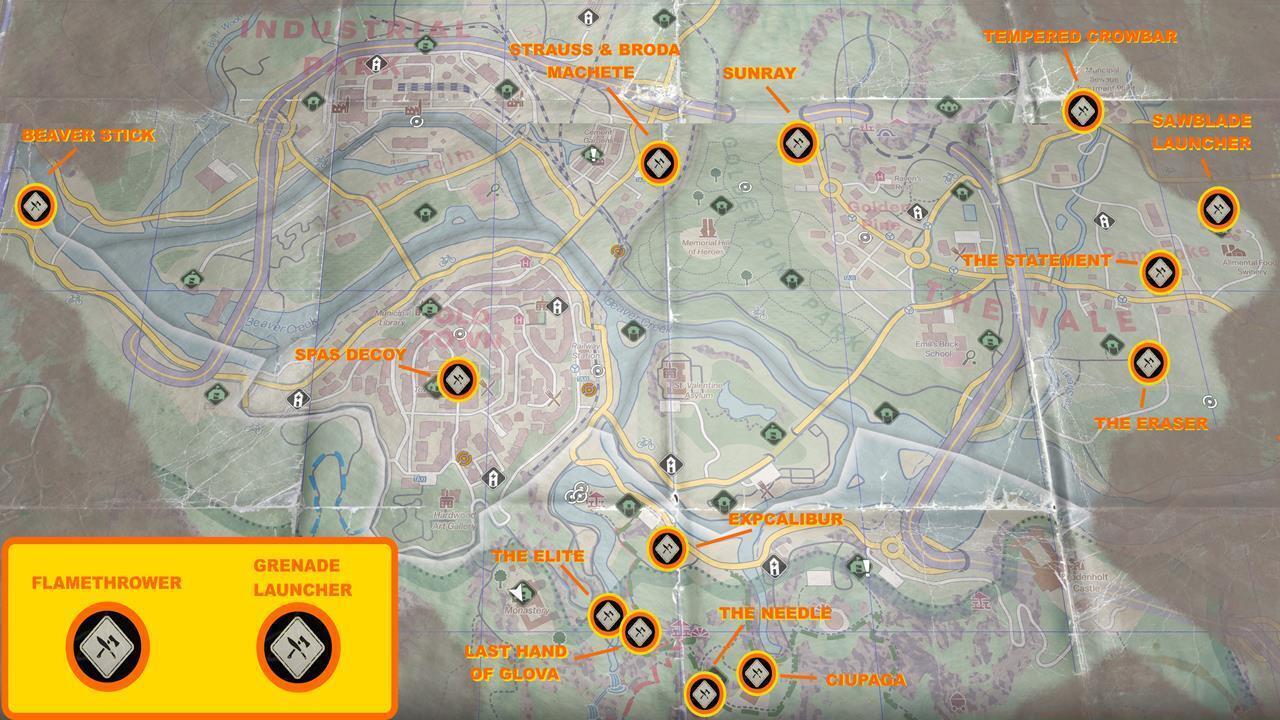 Castor Woods map of all legendary weapon locations