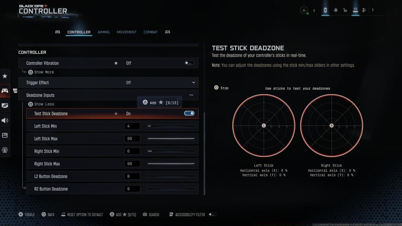 Deadzone testing in Black Ops 7