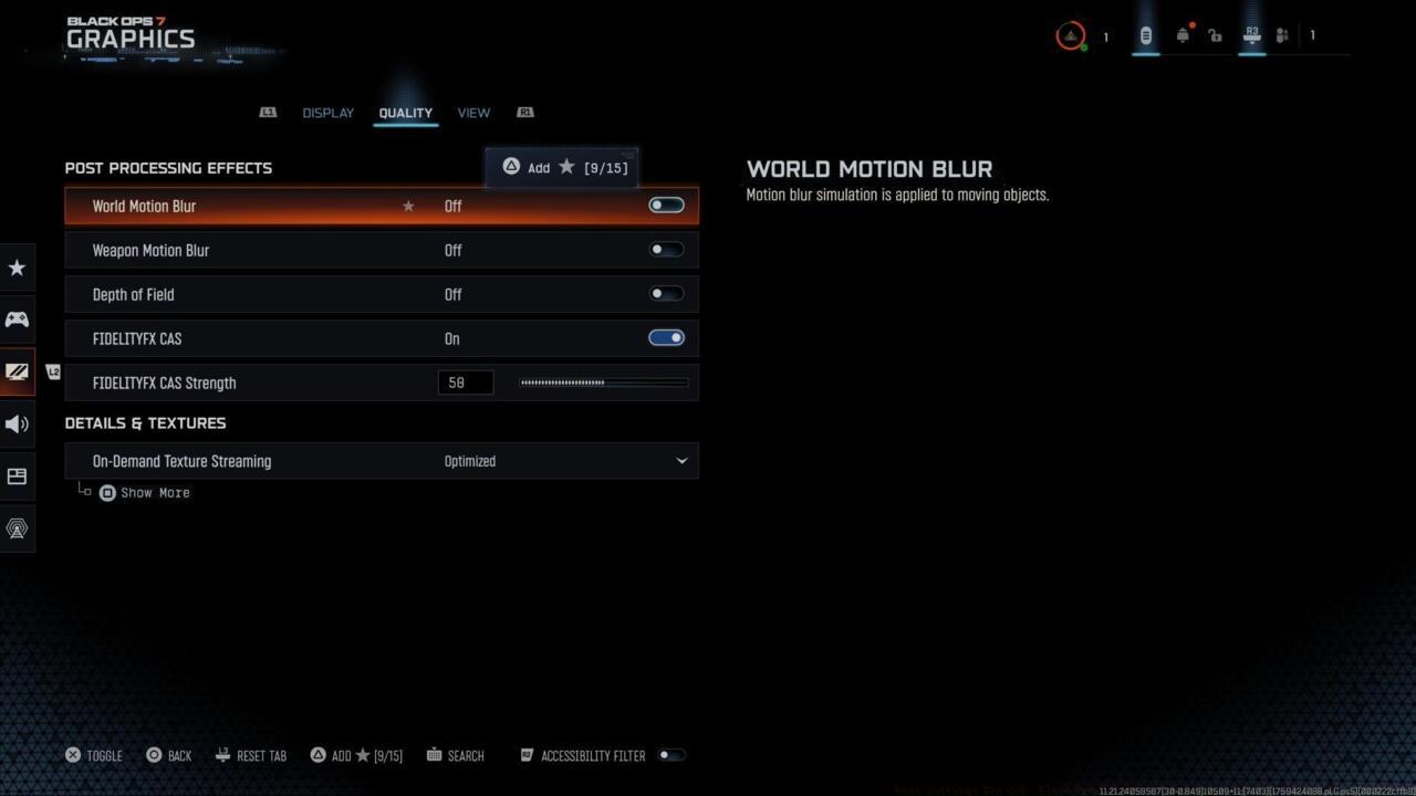 Display quality settings