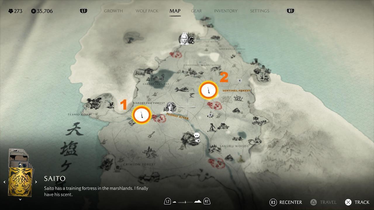 Teshio Ridge Sumi-e Paintings map