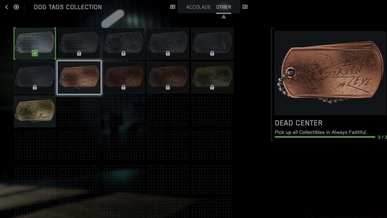 Dead Center - Dog tag