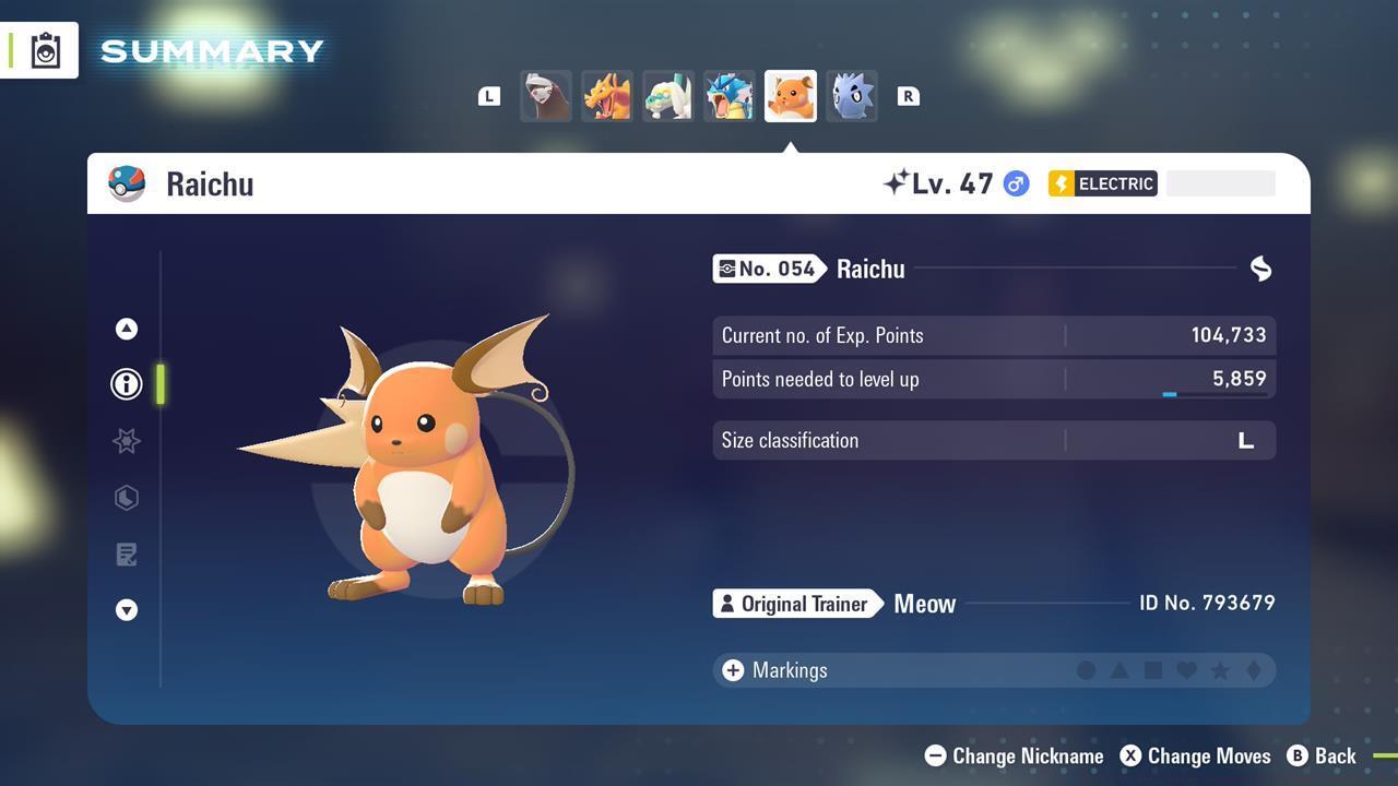 A Shiny Raichu that was evolved from a Shiny Pikachu.
