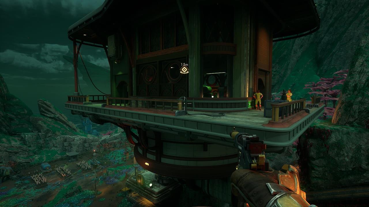 Reach the top of the structure and aid the two Auntie's Choice NPCs to conclude the quest.