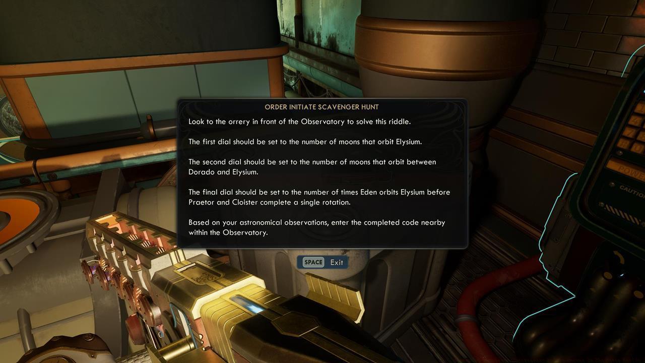 Observatory puzzle and Order Initiate Scavenger Hunt clues