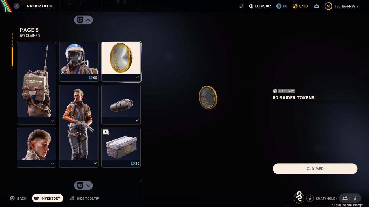 Raider Tokens x50
