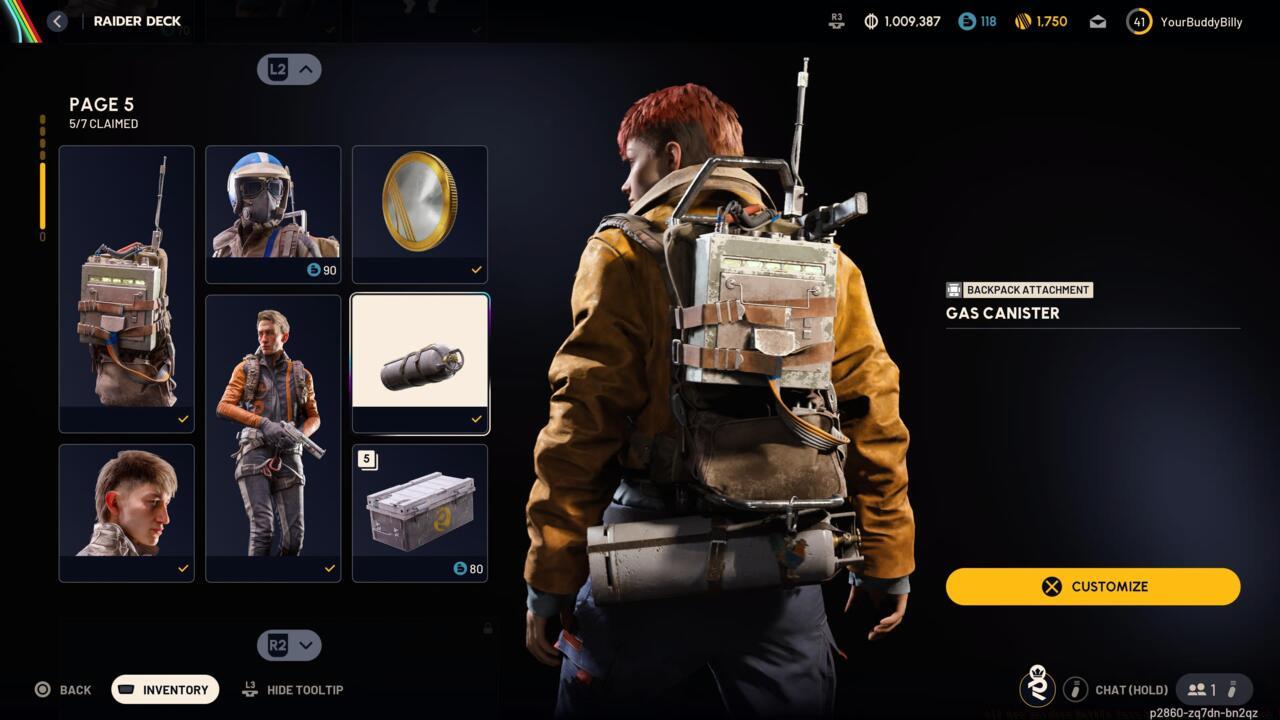 Gas Canister (Backpack Attachment)