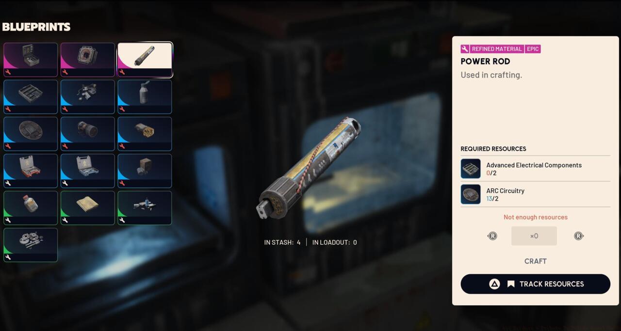 This is what you'll need to craft a Power Rod.