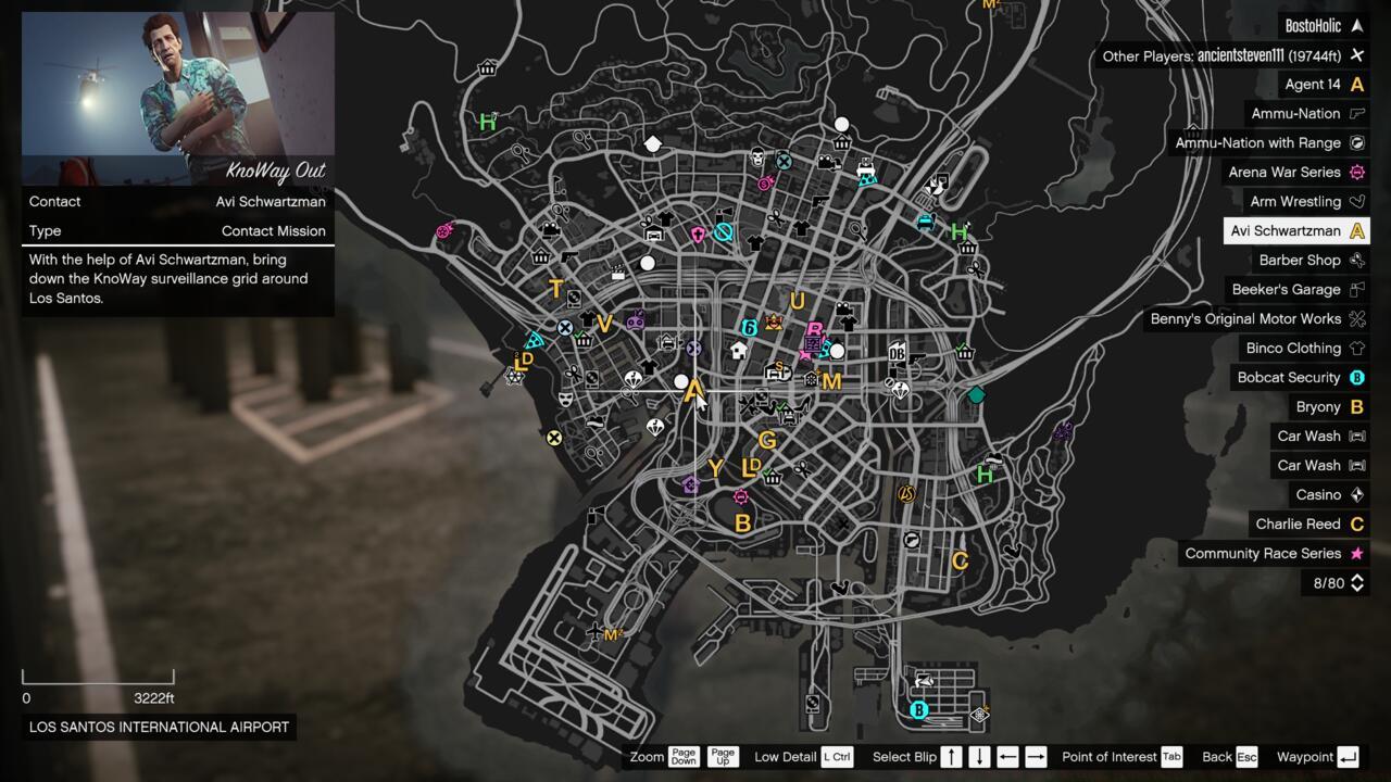 Avi Schwartzman's icon on the GTA Online map