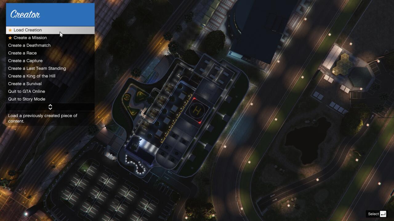 Choosing to create a mission in the Mission Creator