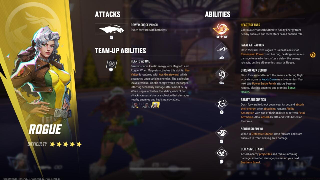 Rogue abilities and team-ups