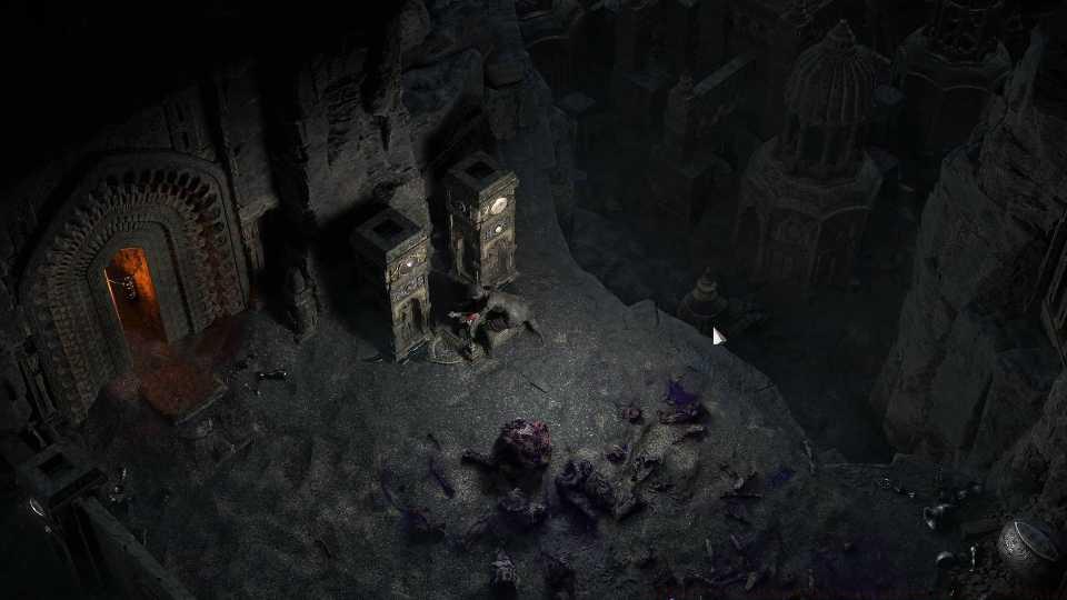 The player character pulling a lever in the Gauntlet Trial in the Trial of the Sehkemas in Path of Exile 2.