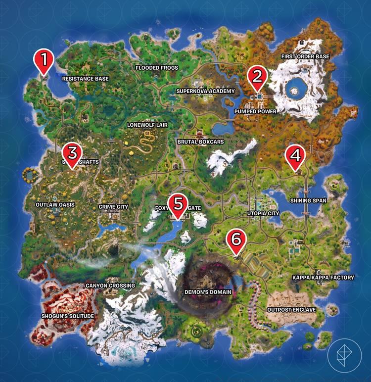 All hired hero locations in Fortnite Chapter 6 Season 3