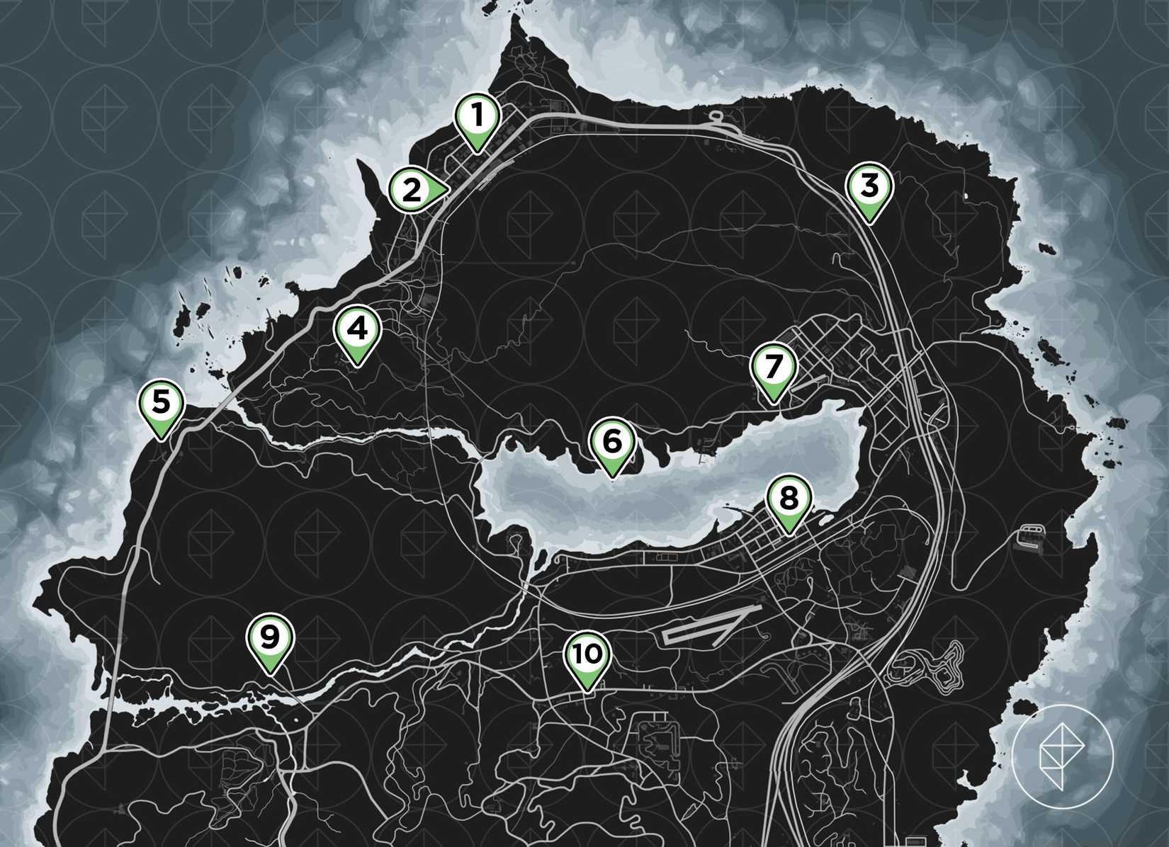 All Yuanbao locations in GTA Online