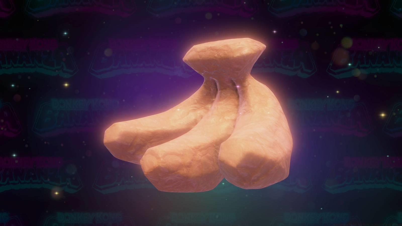 Donkey Kong Bananza's DK Artist mode, picturing a sparkling set of bananas