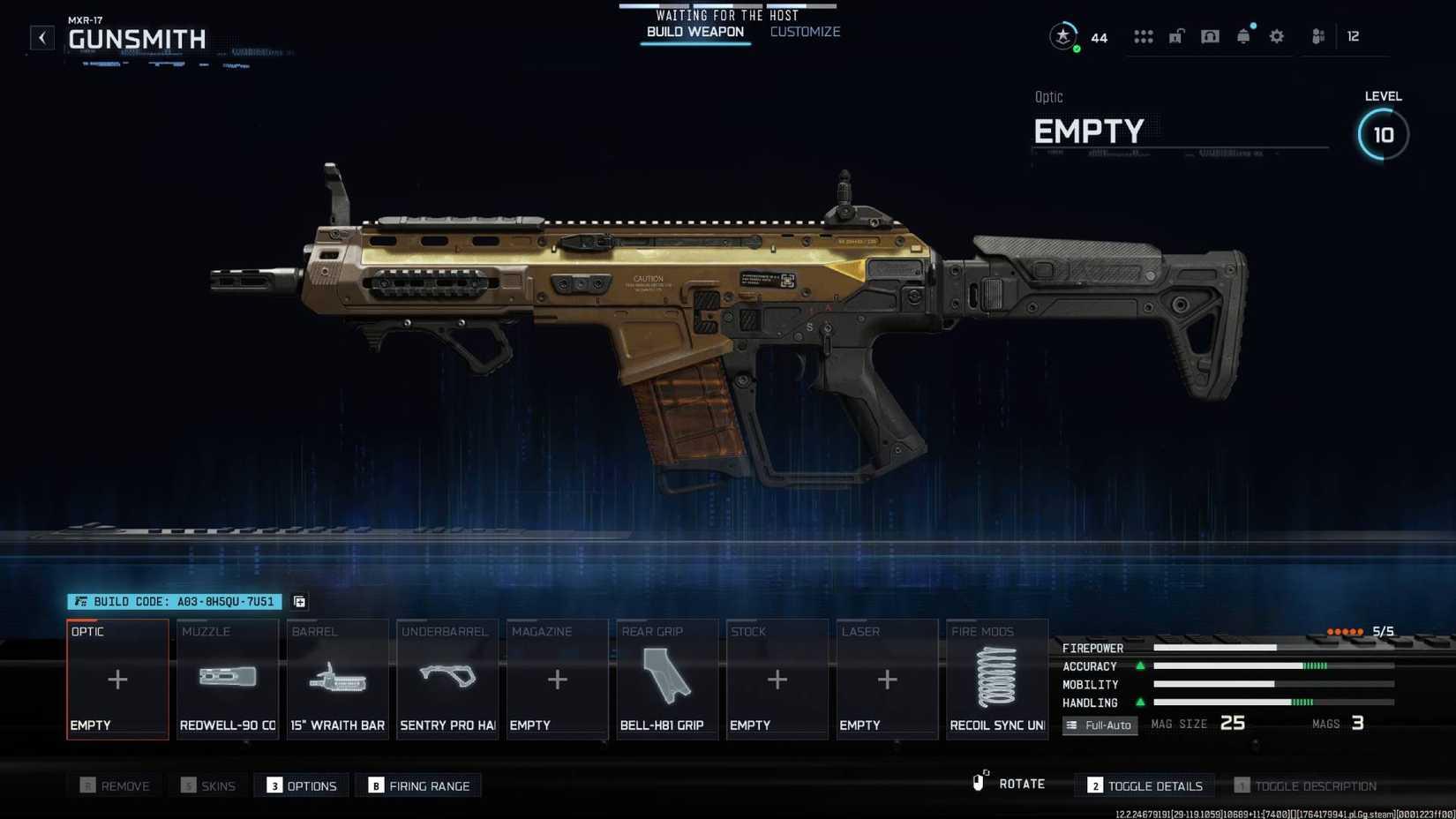 The MXR-17 in Black Ops 7 with the attachments listed in this guide.