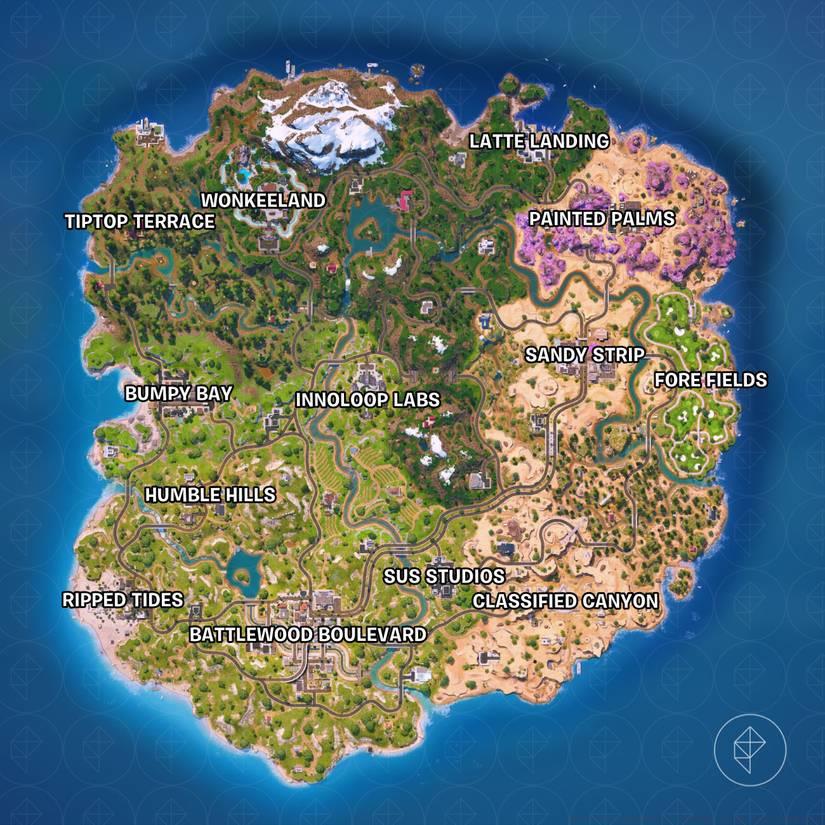 The Chapter 7 Season 1 Fortnite map.