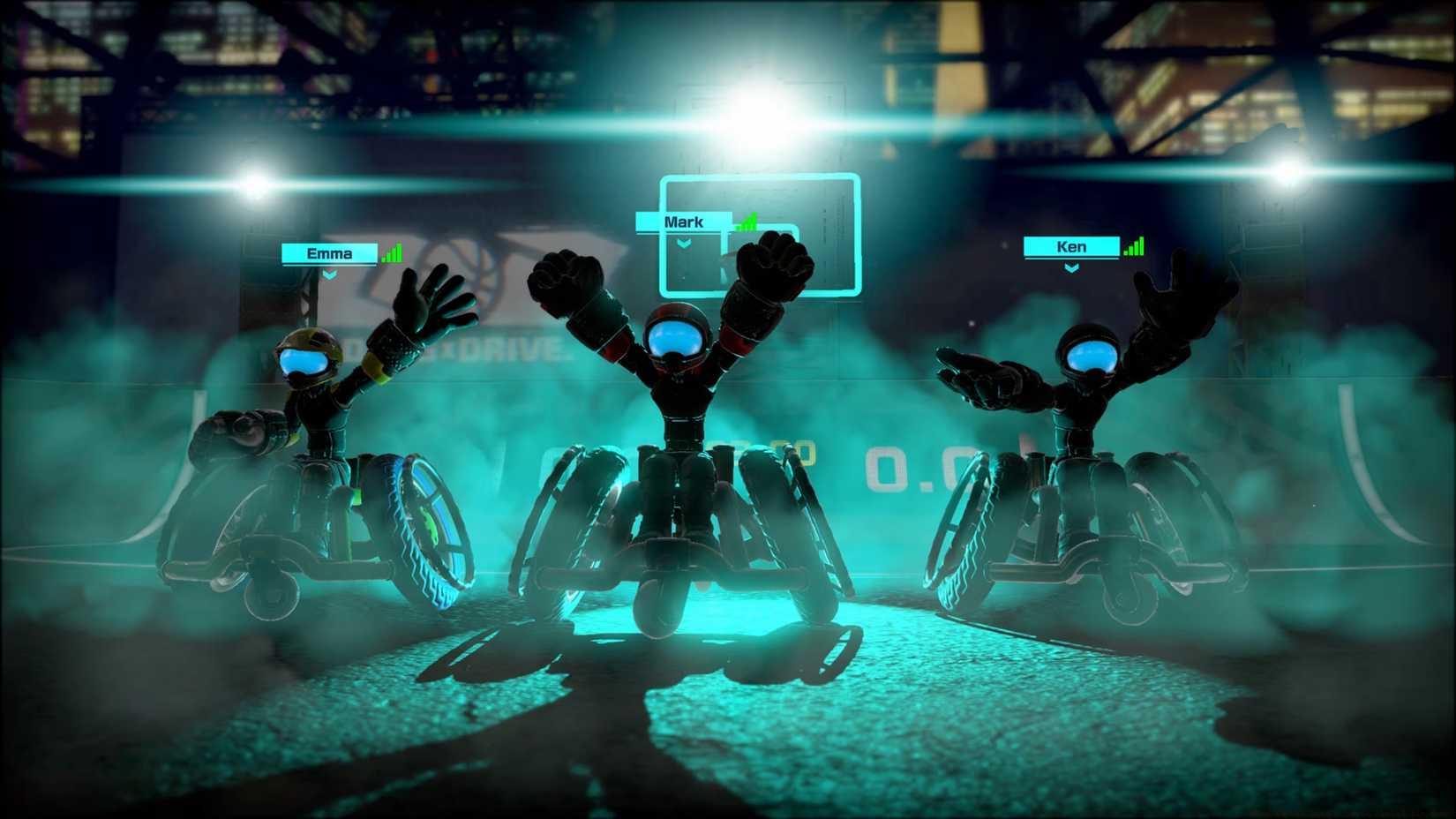 Three Drag x Drive competitors with their arms raised