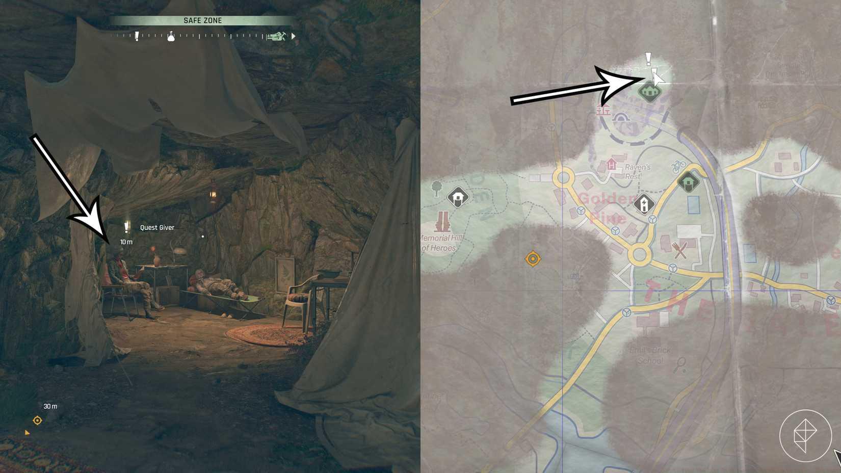 The starting point of the Last Wish quest in Dying Light: The Beast.