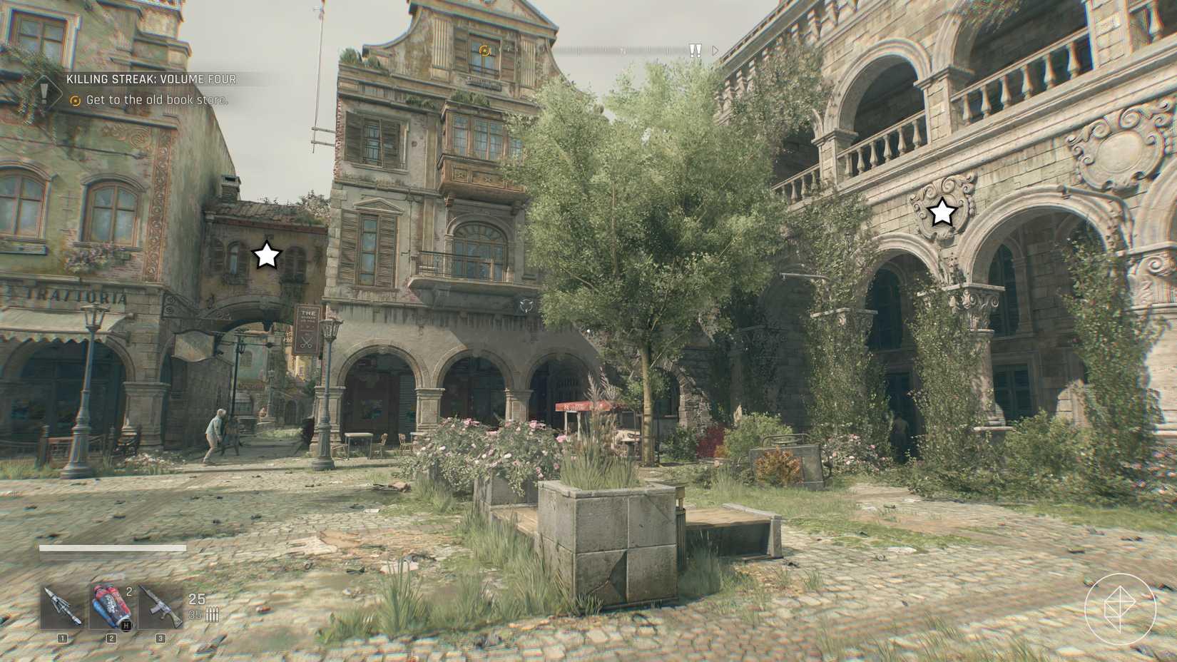 Crest locations around the Town Hall statue in Dying Light: The Beast.