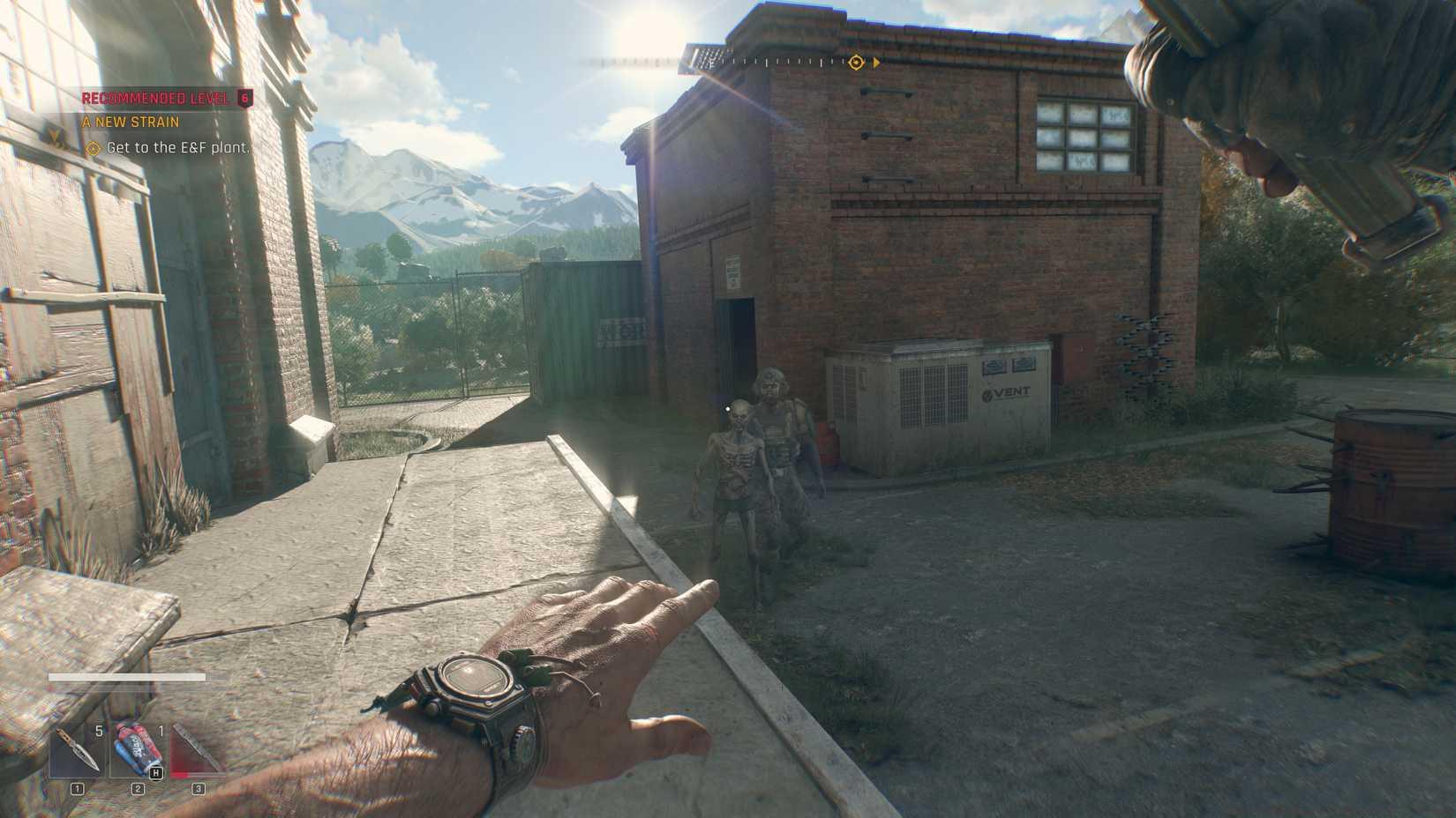 A player throwing a weapon in Dying Light: The Beast.