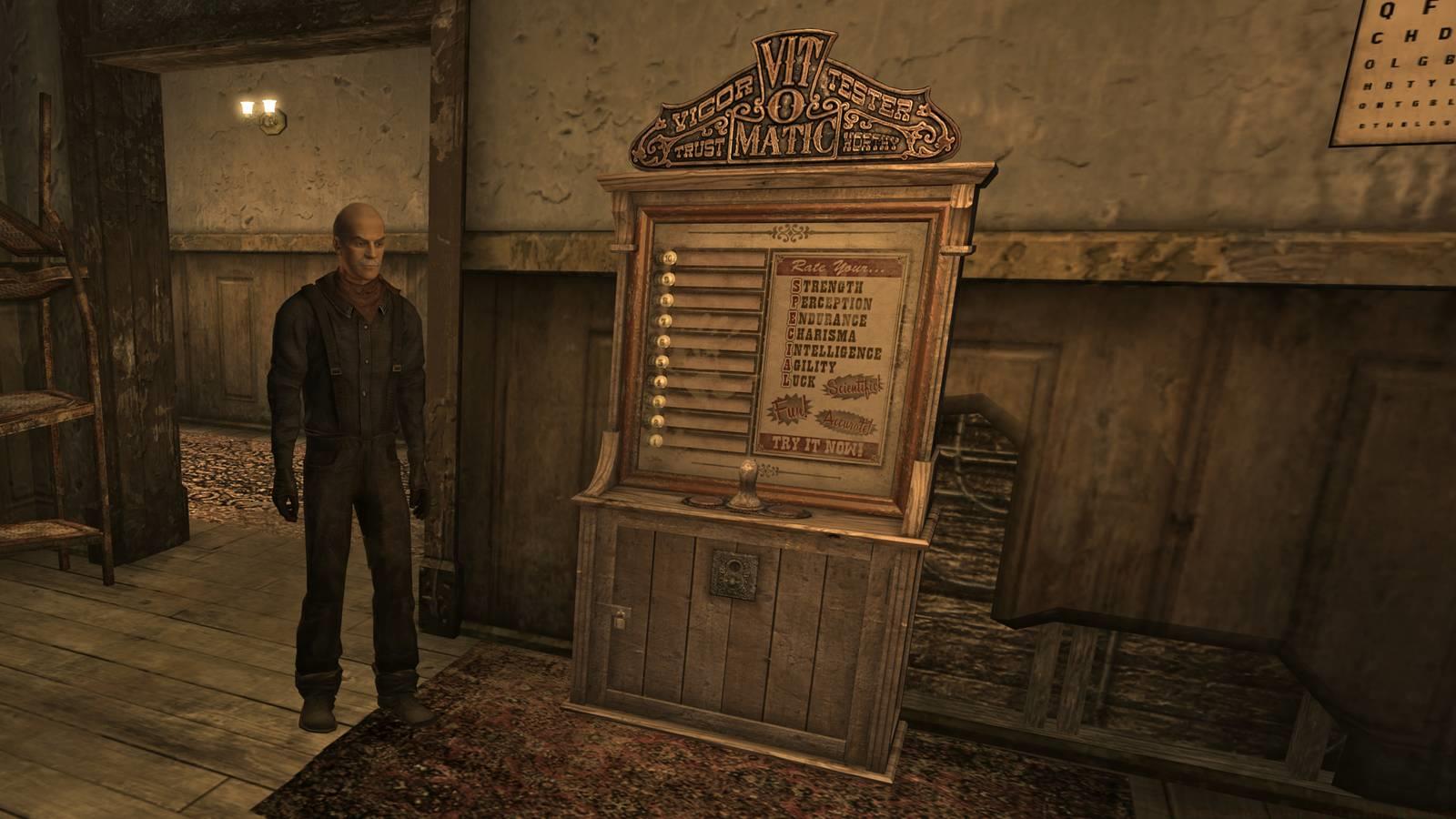 The skill points and attribute stats allocation machine in Fallout: New Vegas.