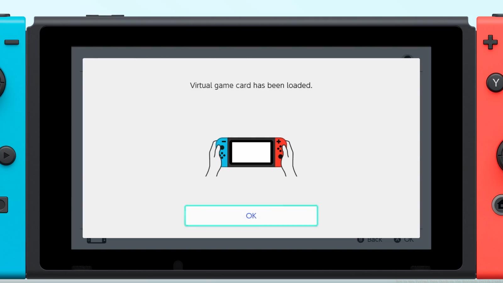 A Nintendo Switch loading a Virtual Game Card