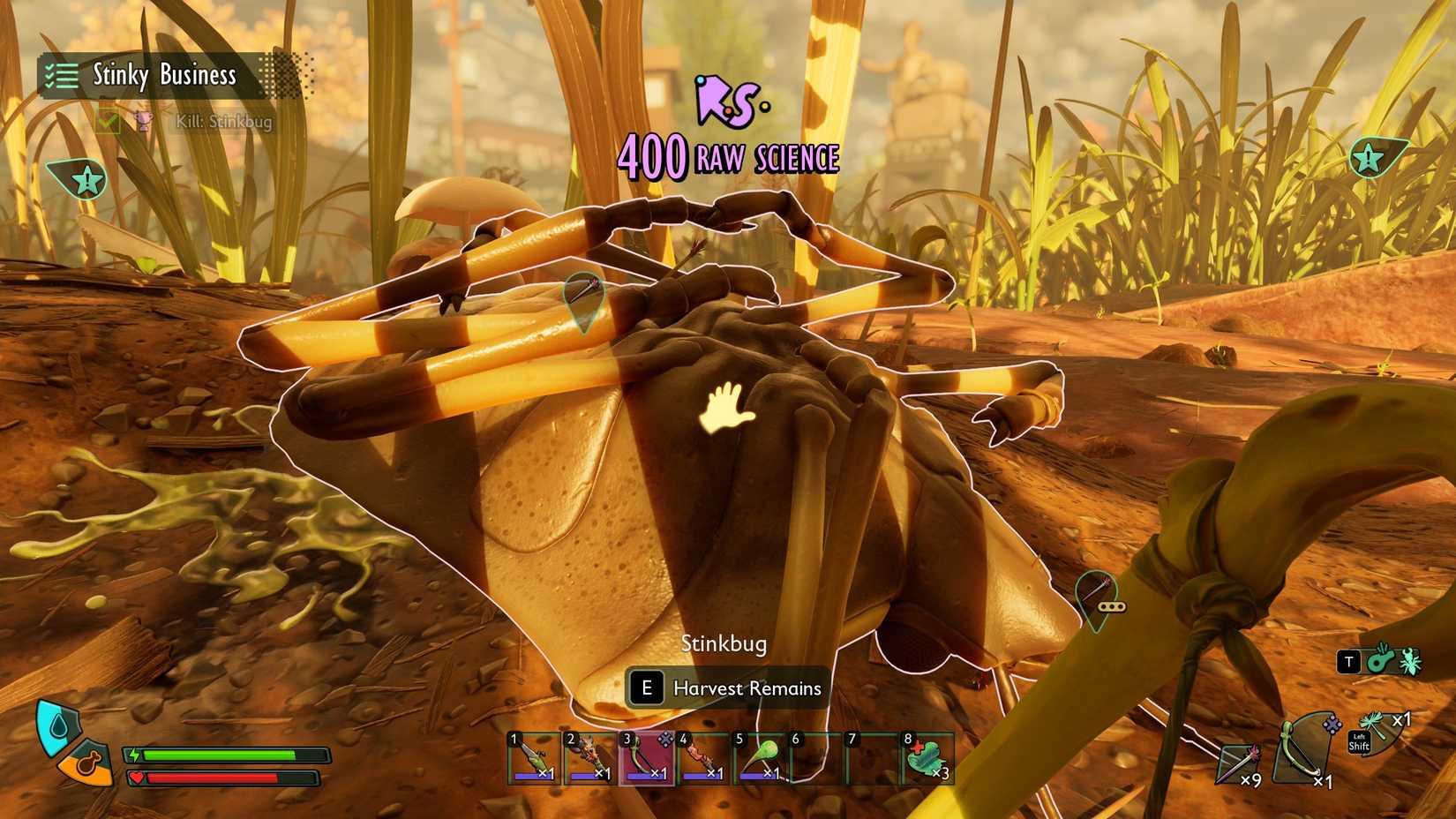 Willow harvesting stinkbug parts in Grounded 2