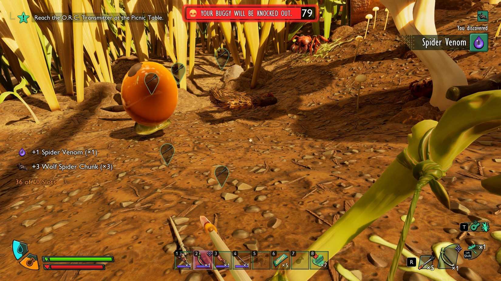 Willow harvesting Wolf Spider remains in Grounded 2