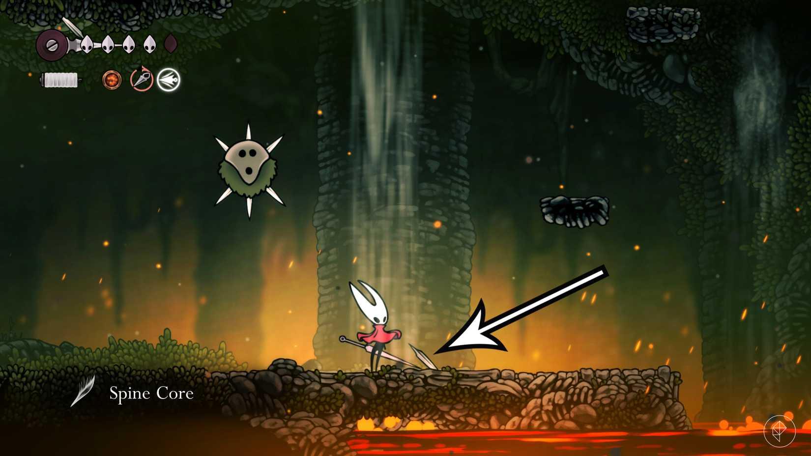 A dropped Spine Core in Hollow Knight: Silksong.