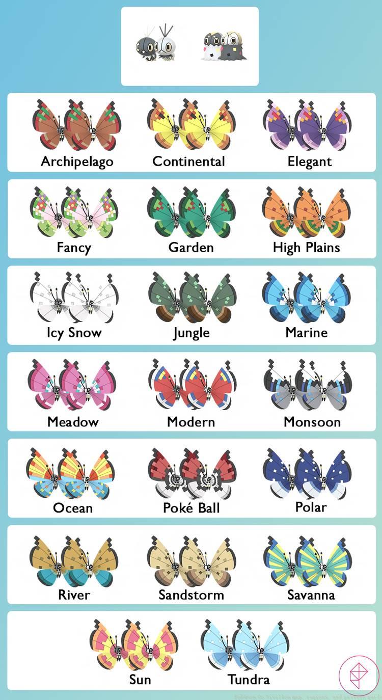Pokémon Go Vivillon map and pattern guide