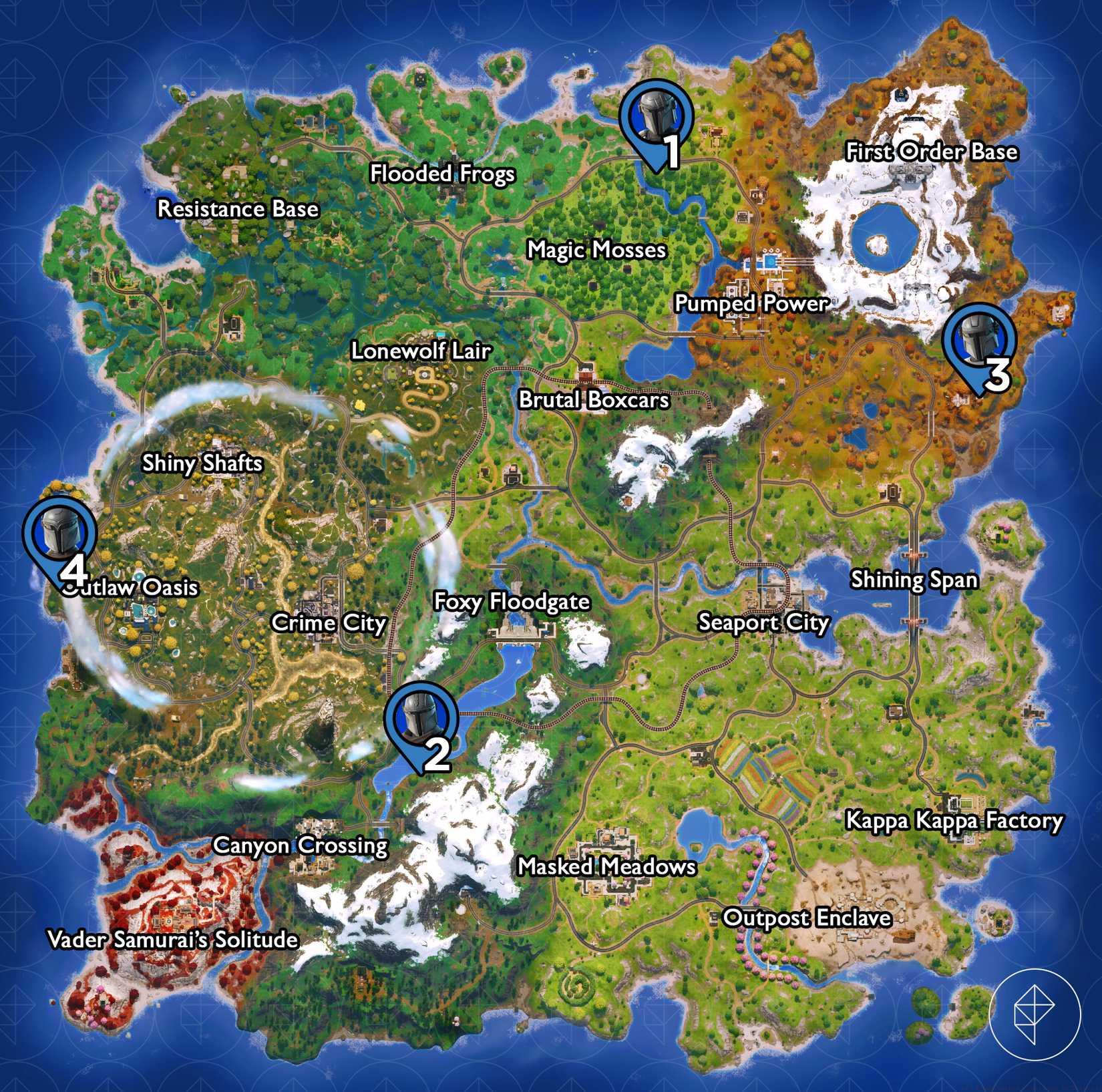 All Mandalorian locations in Fortnite