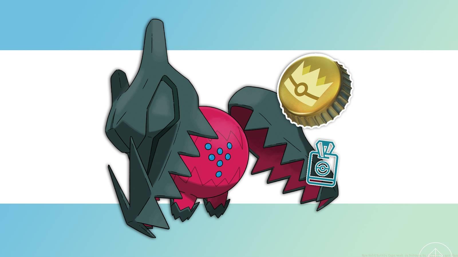 Regidrago with a Gold Bottle Cap from Pokémon Go