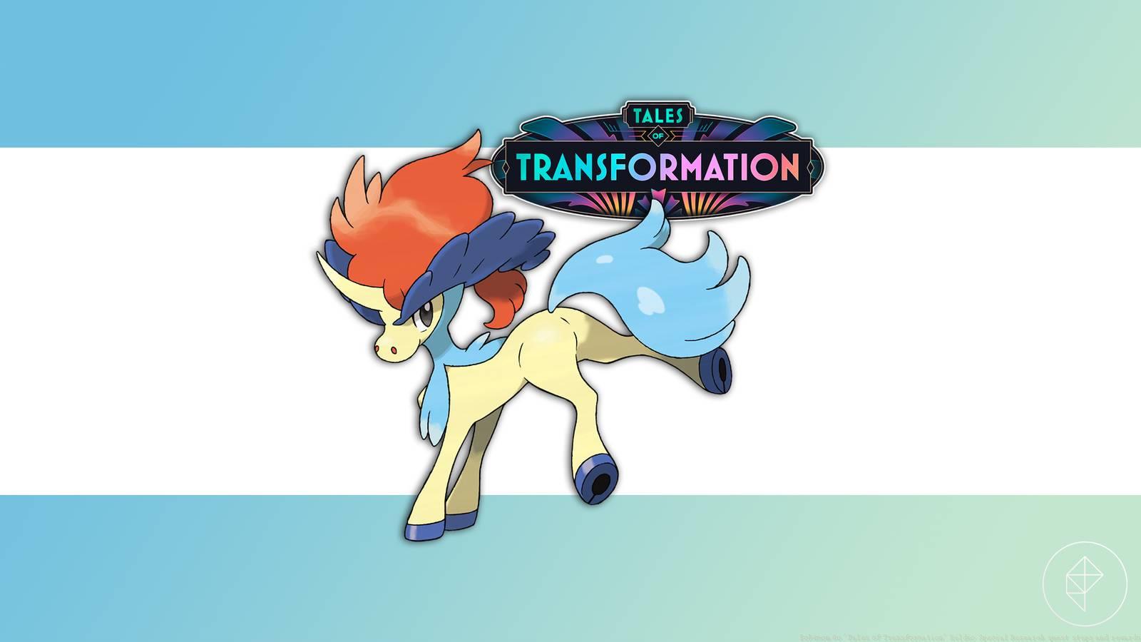 Keldeo, a pony Pokémon, in front of the Pokémon Go