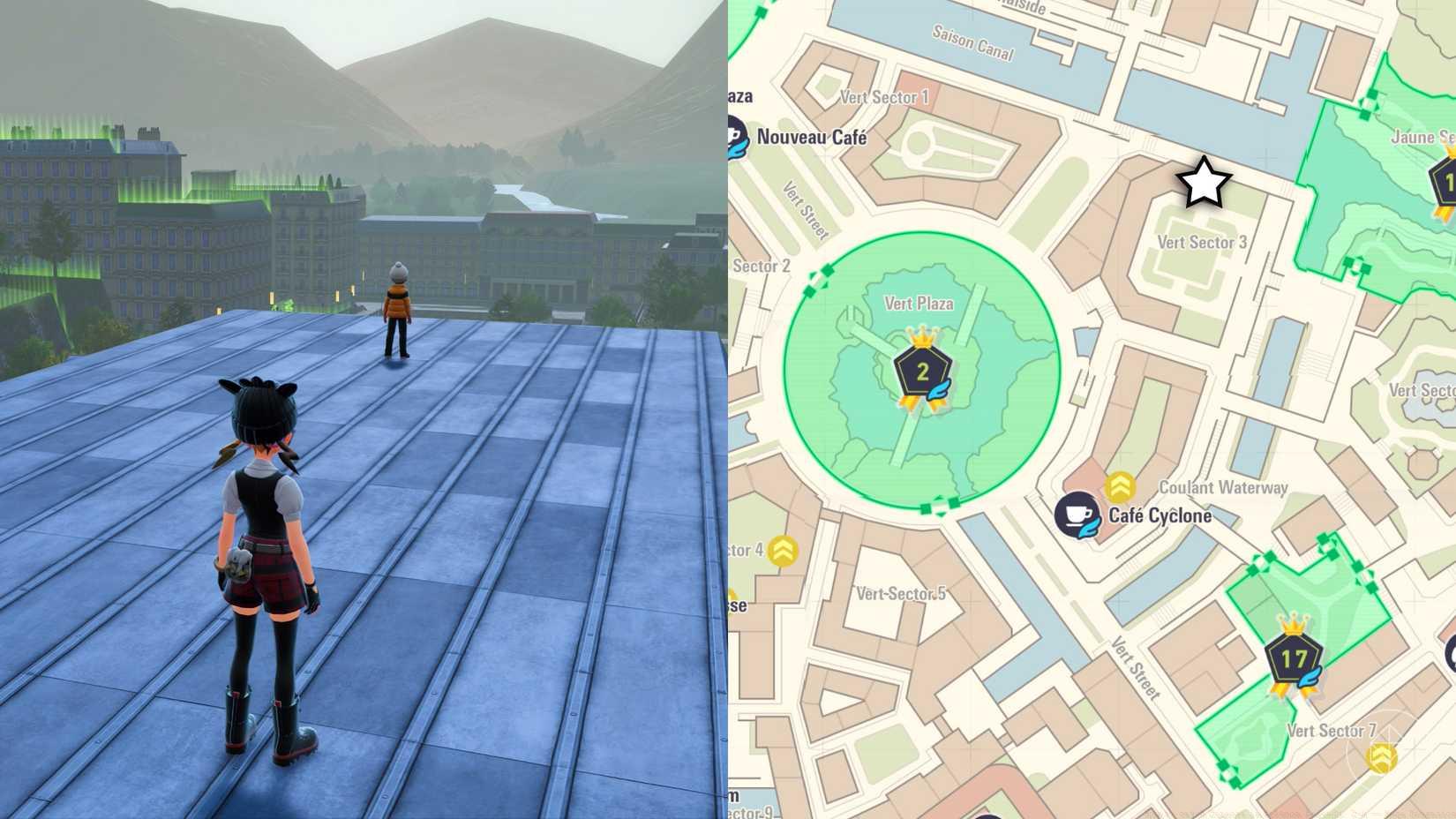 A boy stands on top of a random roof in Pokémon Legends: Z-A