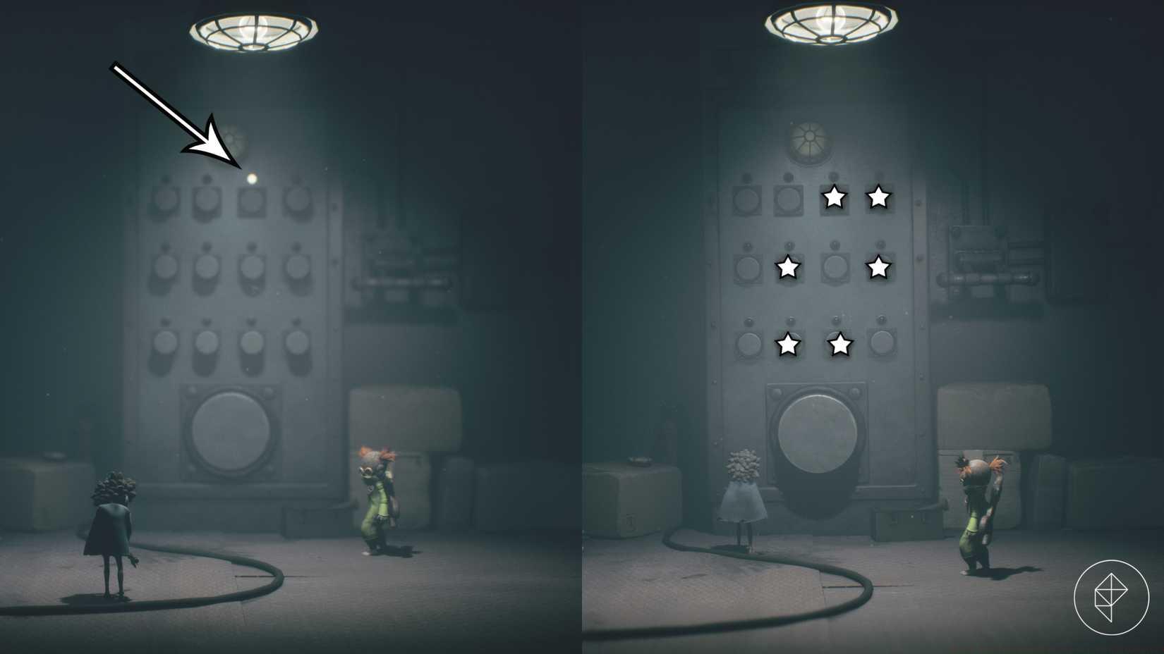 The solution to the button puzzle in Little Nightmares 3.