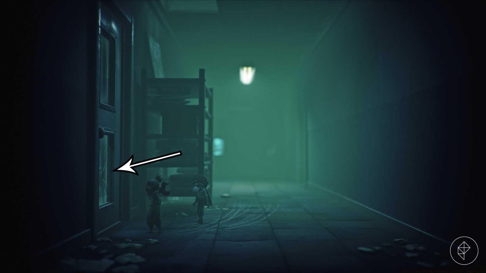A hidden doorway in Little Nightmares 3.