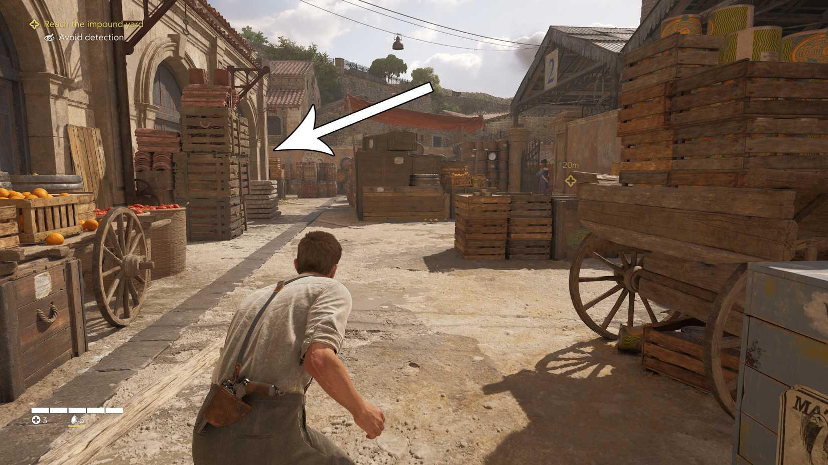 The path to the second safe code in Mafia: The Old Country.