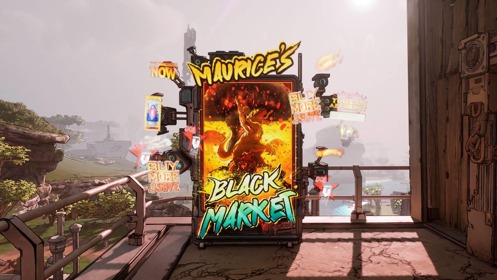 Maruice's Black Market Vending Machine as seen in Borderlands 4.