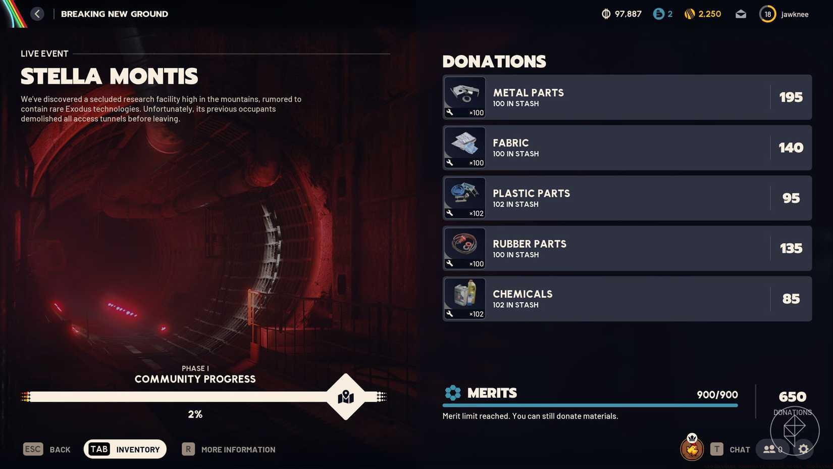 The community event donation screen in Arc Raiders.
