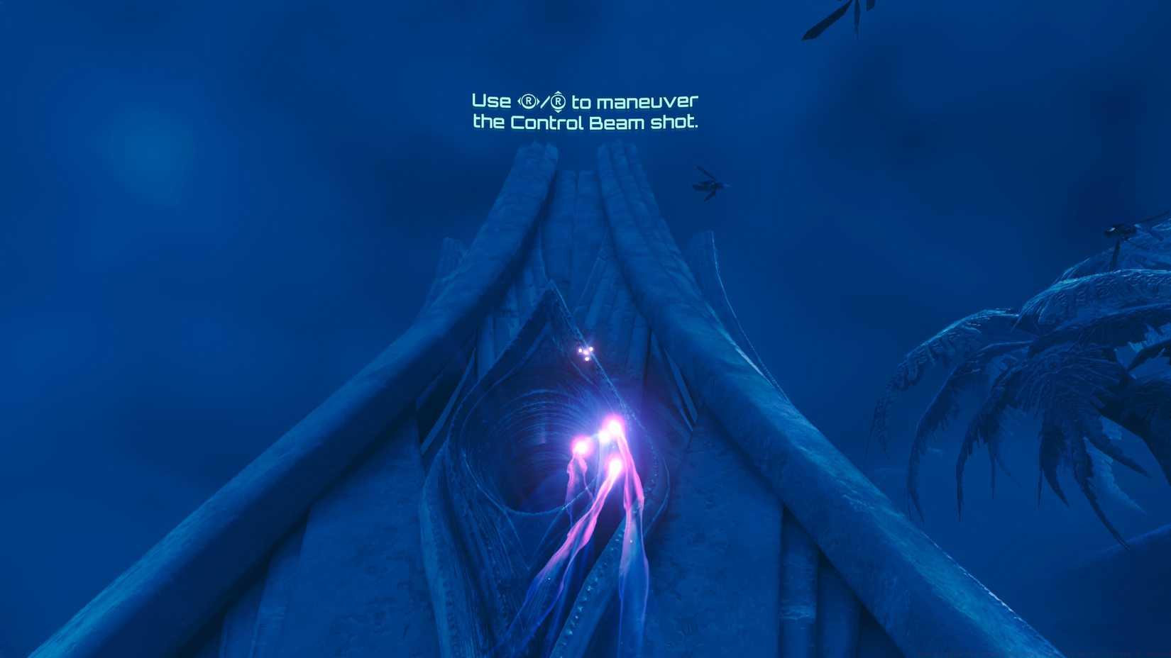 Samus controlling a psychic beam shot in Metroid Prime 4