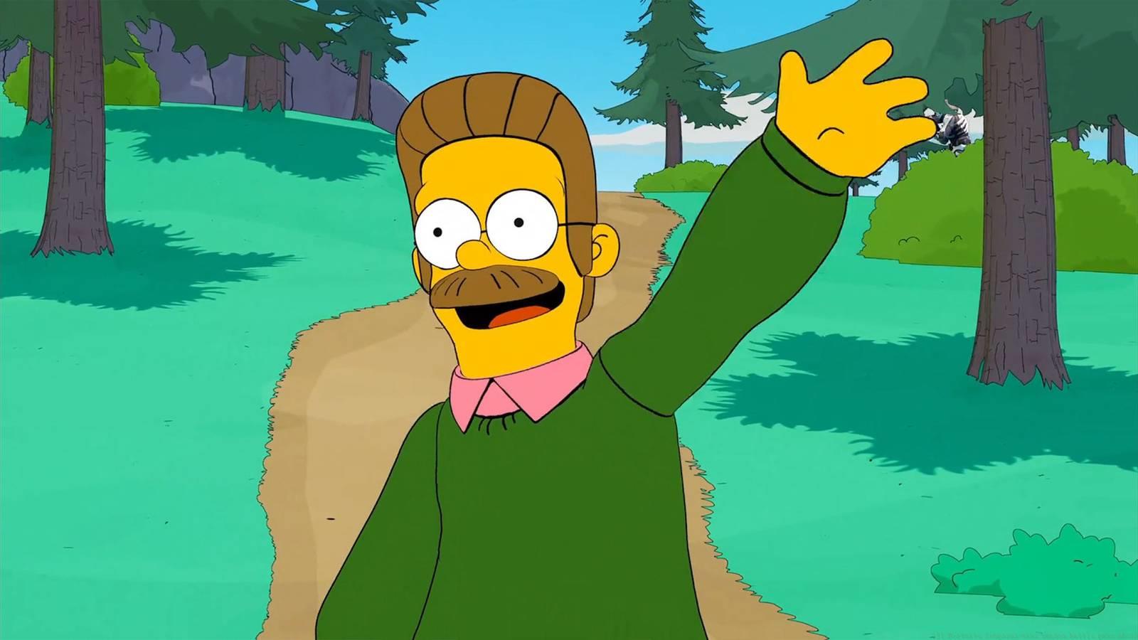 Ned Flanders from The Simpsons as they appear in Fortnite.
