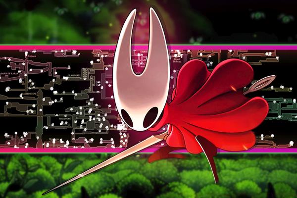 Hornet standing in front of the Pharloom interactive map.