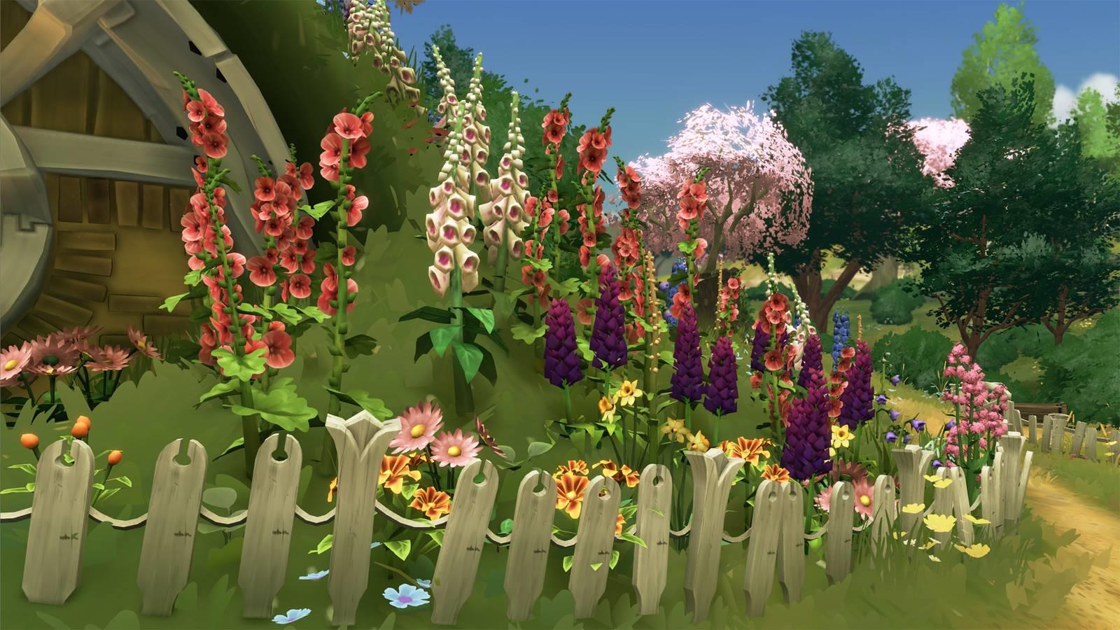 A flower garden in Tales of the Shire.