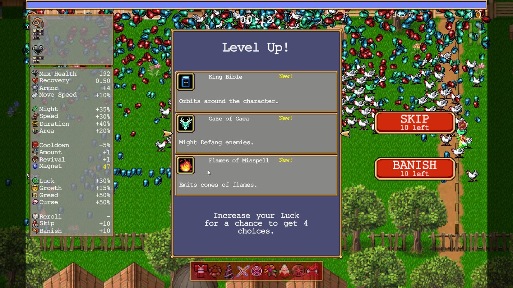 How to unlock and evolve the Gaze of Gaea in Vampire Survivors
